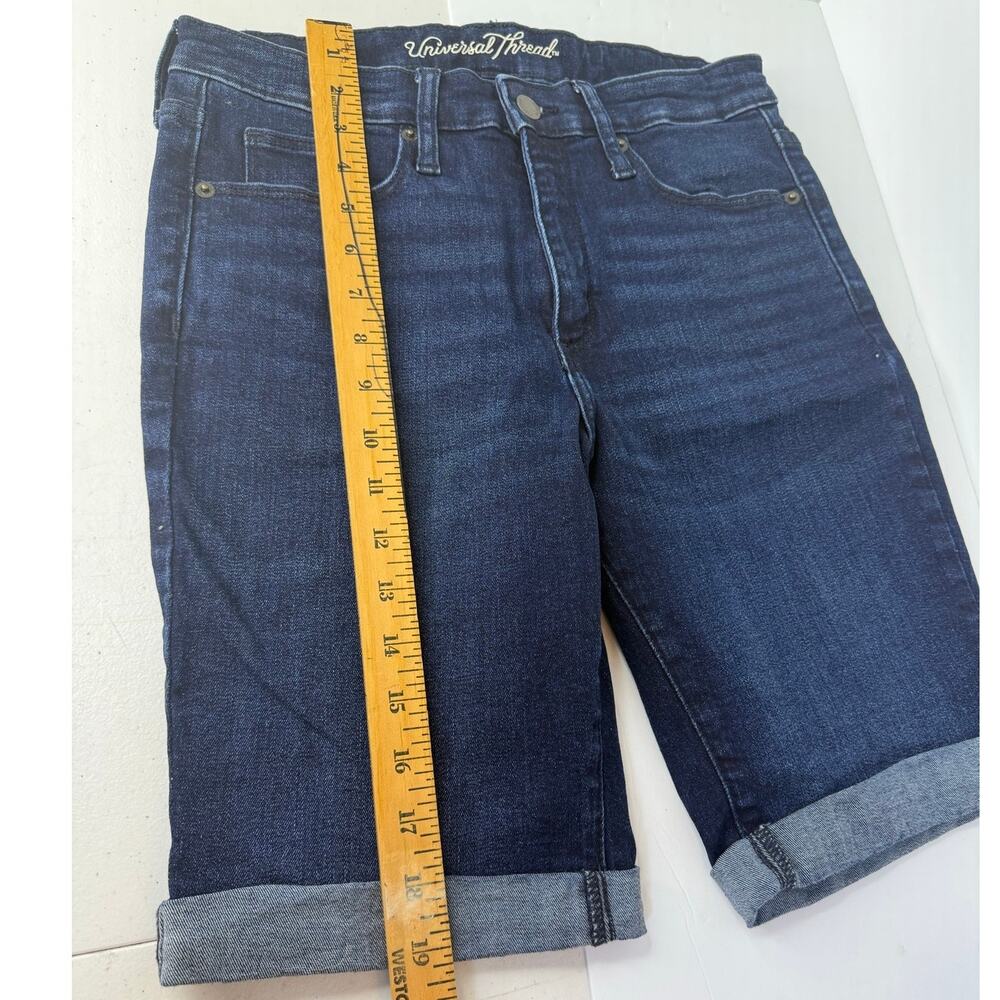 Universal Thread High Rise Bermuda Jean Shorts Women’s Size 8/29R Dark Wash - Picture 10 of 10